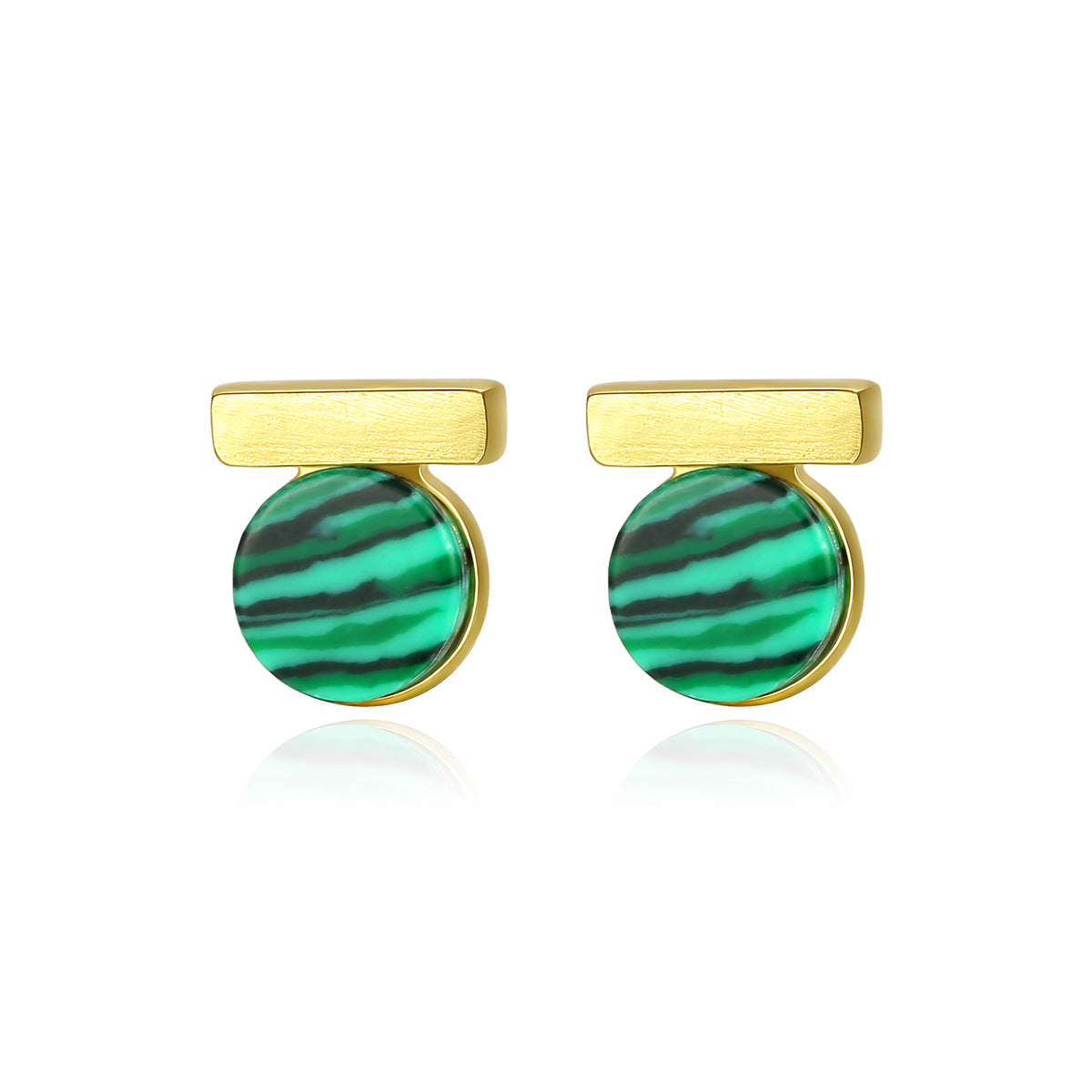 Yellow Gold Plated On 925 Sterling Silver Mia Stud Earrings
