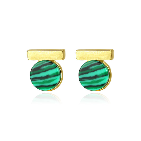 Yellow Gold Plated On 925 Sterling Silver Mia Stud Earrings