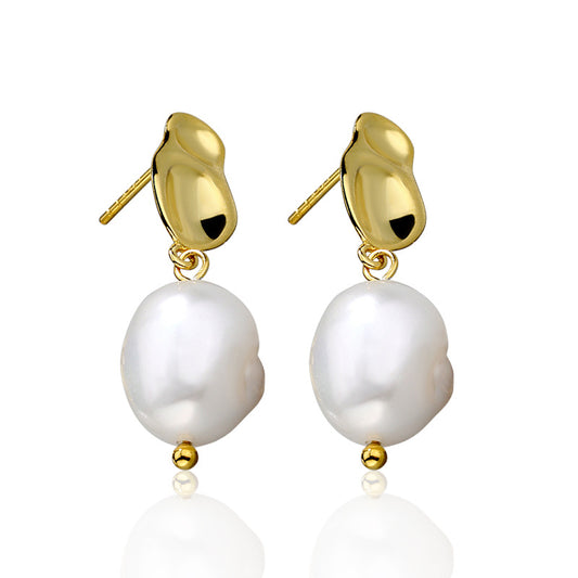 Yellow Gold Plated On 925 Sterling Silver Audrey Drop Earrings