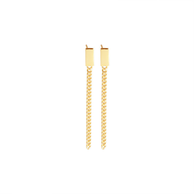Yellow Gold Plated On 925 Sterling Silver River Drop Earrings