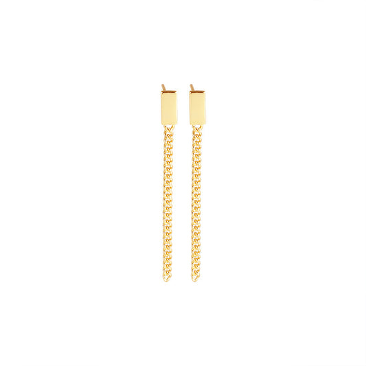 Yellow Gold Plated On 925 Sterling Silver River Drop Earrings