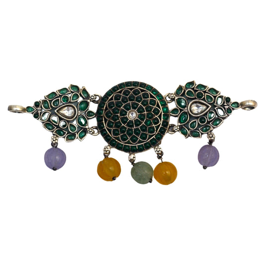 Antique Silver Manvi Kundan Necklace