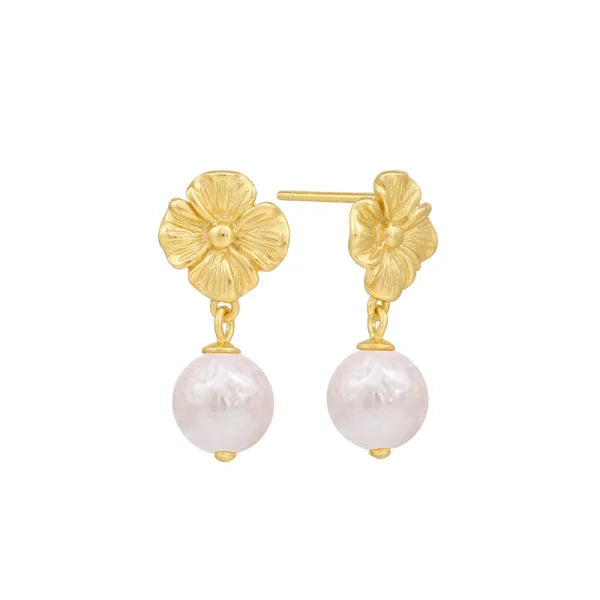 Alicya Pearl Silver Earrings
