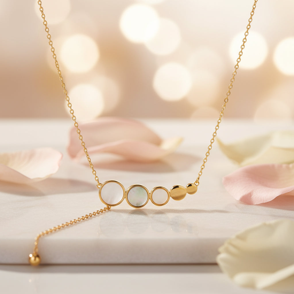Gold Plated Silver White Shell Necklace