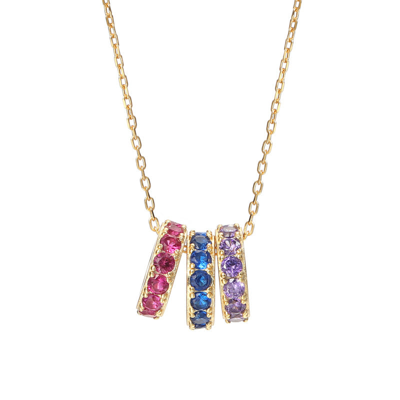 Gold Plated Silver Multiocolor Slide Me Necklace