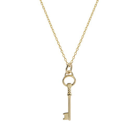 Gold Plated Silver Key For Happiness Necklace