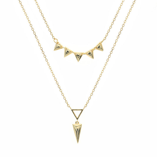 Gold Plated Silver Triangle Necklace