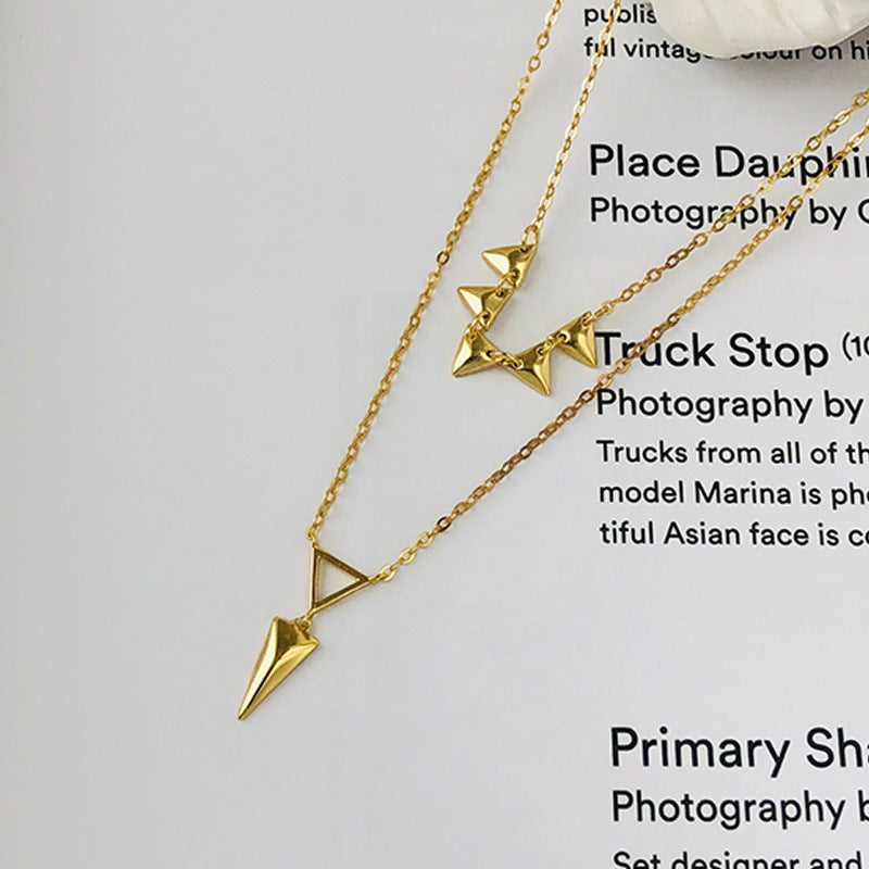 Gold Plated Silver Triangle Necklace