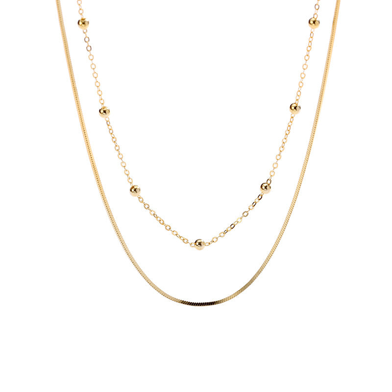 Gold Plated Silver Layered Chain Necklace