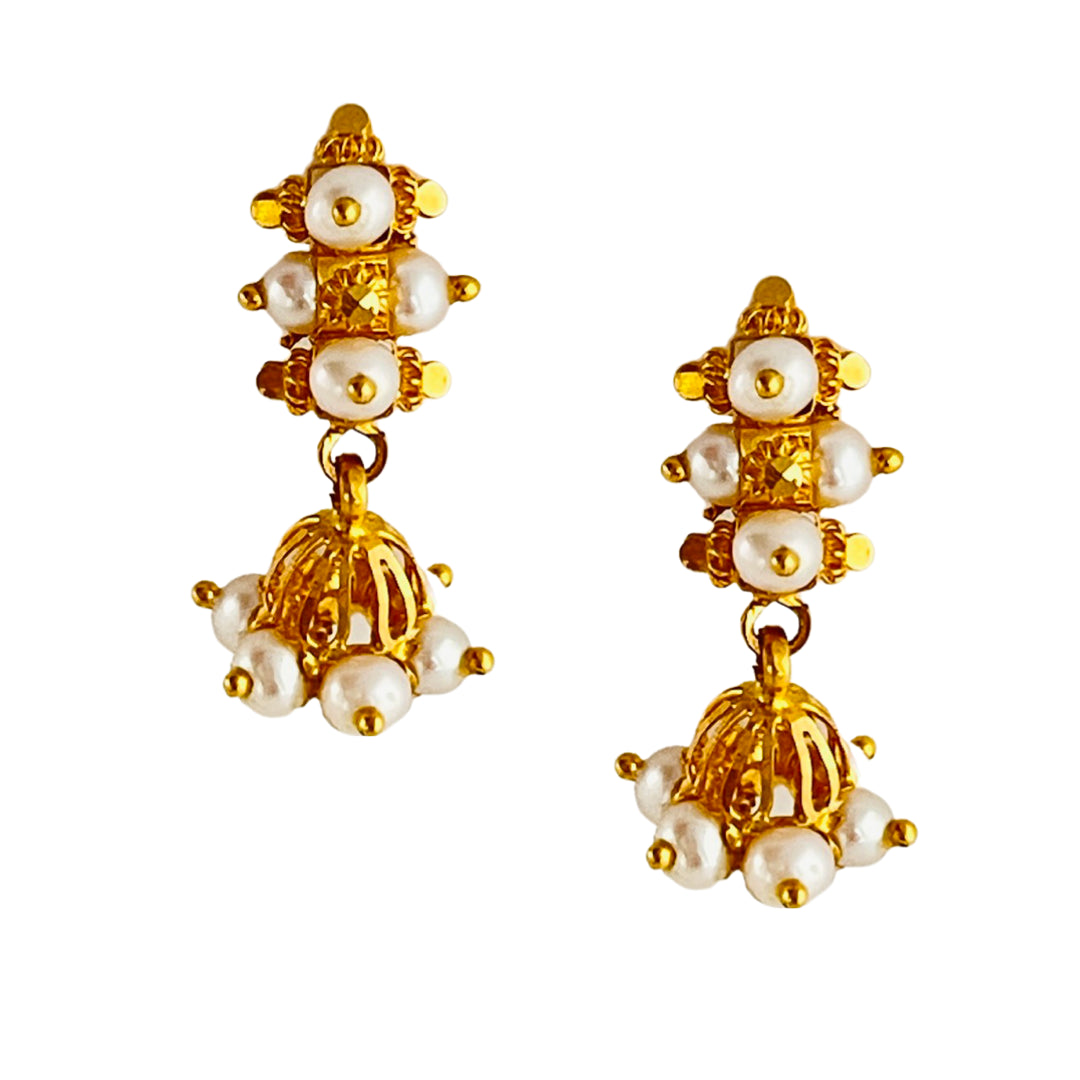 Gold Jumkha Earrings