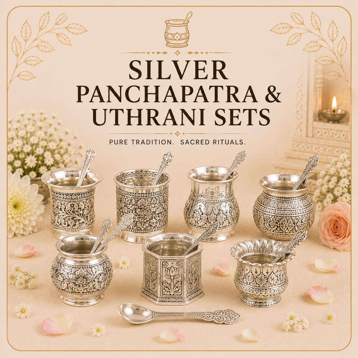 Silver Panchapatra & Uddharani Sets