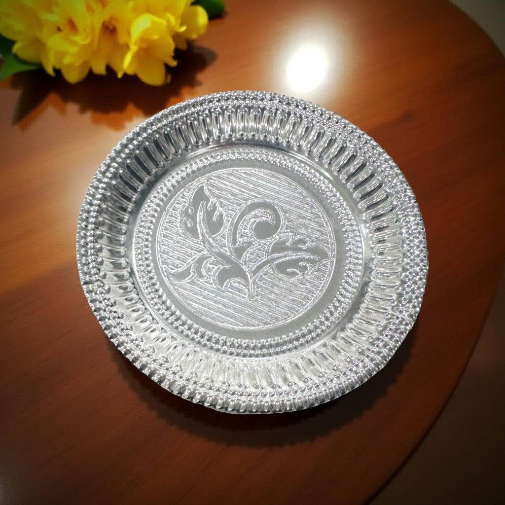 Riya Silver Nakash Plate 3.2 Inches