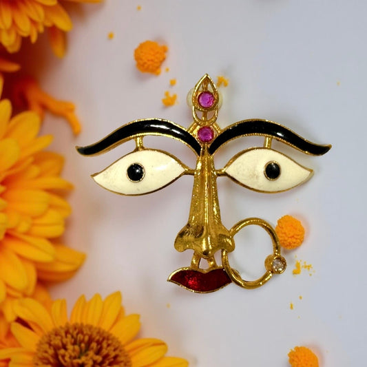 Gold Plated On 925 Silver Ammavaru Face for Coconut