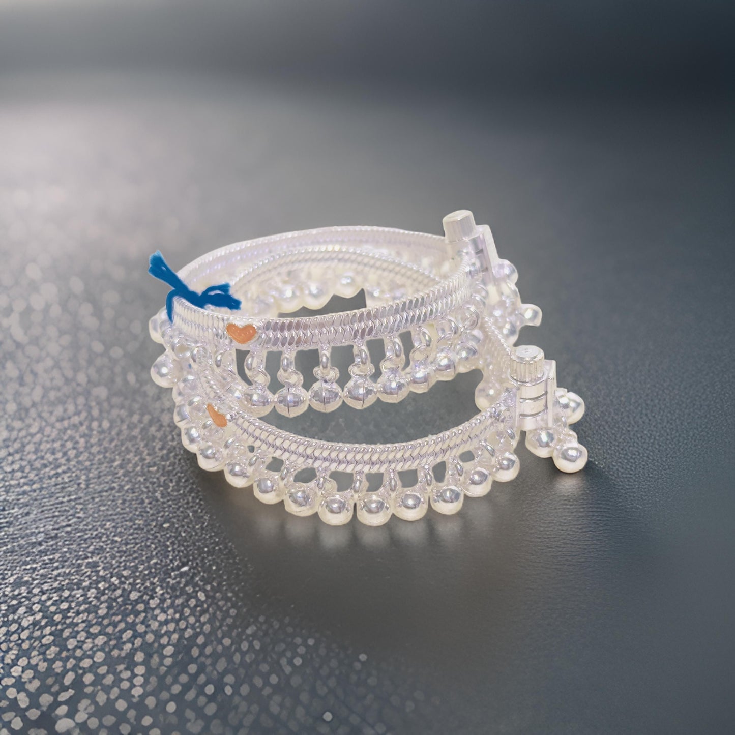 Anushi Silver Baby Hollow Anklet 6.5 Inches