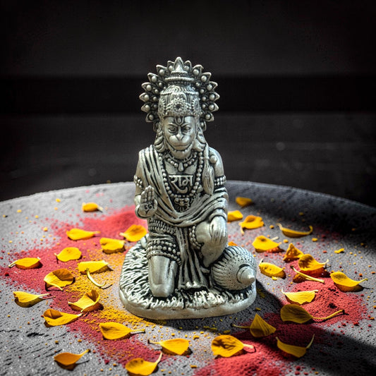 925 Silver Antique Hanuman 3D Idol- 1.8 inches