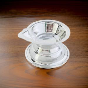 Silver Plain Single Beak Diya