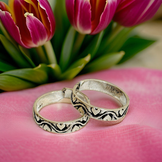 925 Antique Silver Curvy Heart Toe rings