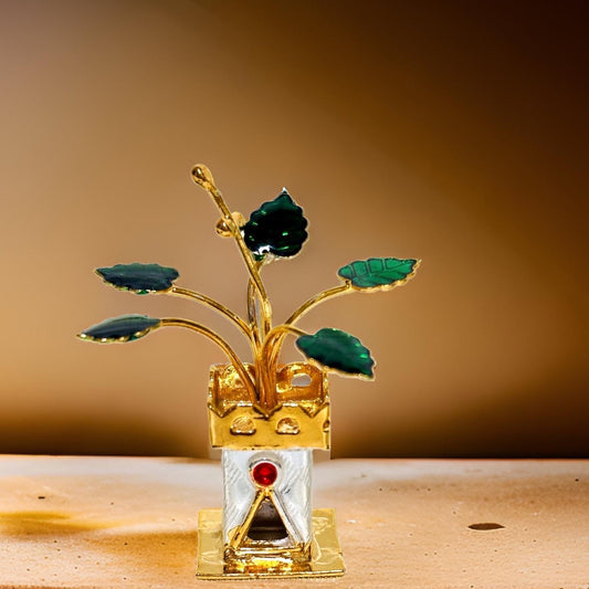 Gold Plated Silver Tulsi Plant 2 Inches