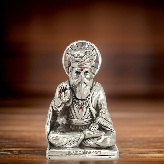 Antique 999 Fine Silver Guru Nanak Idol-2.2 Inches