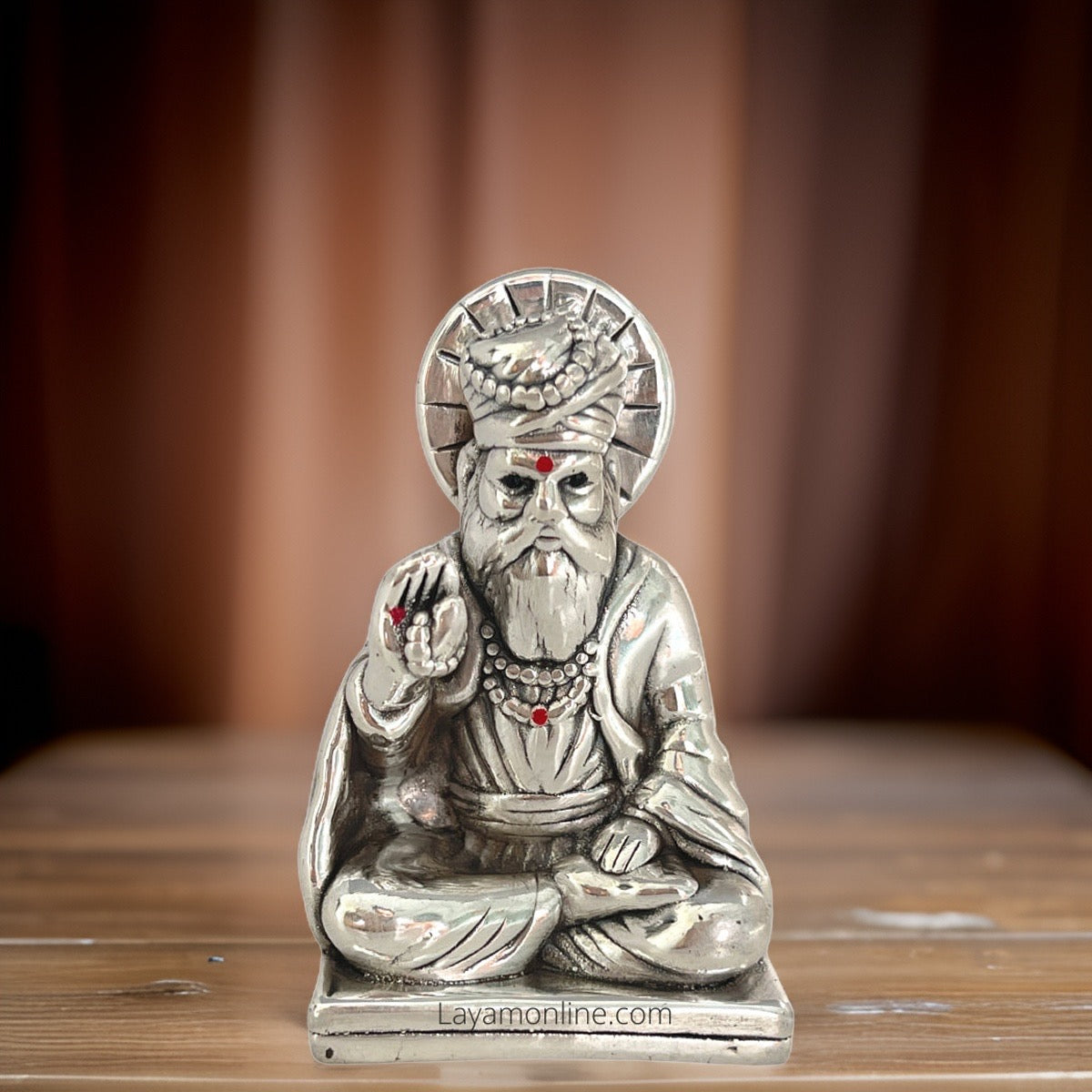 Antique 999 Fine Silver Guru Nanak Idol