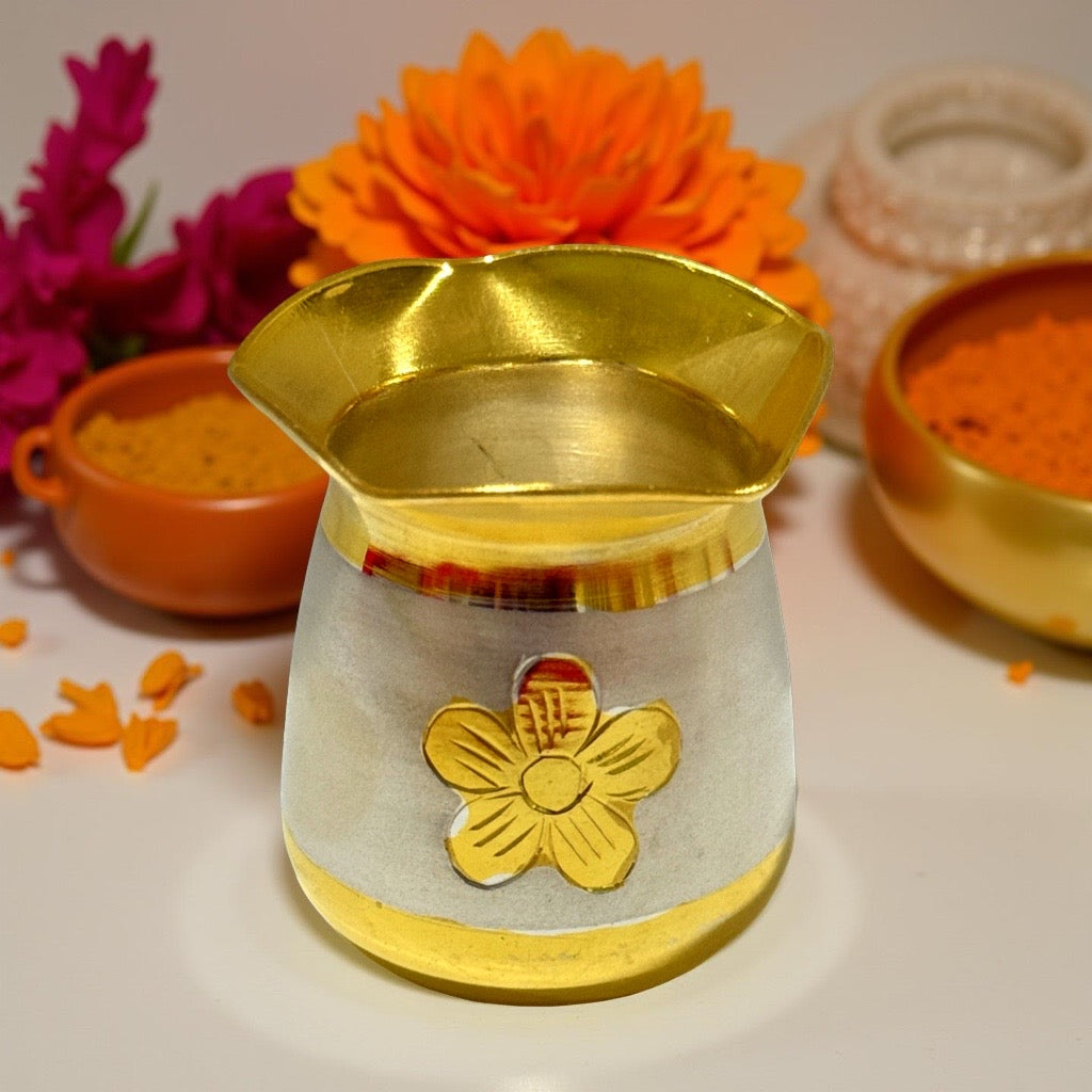 925 Silver Gold Plated Silver Kalash - 1.8 inches