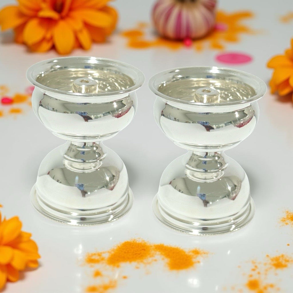 925 Silver Plain Time Deepam 2.5 Inches