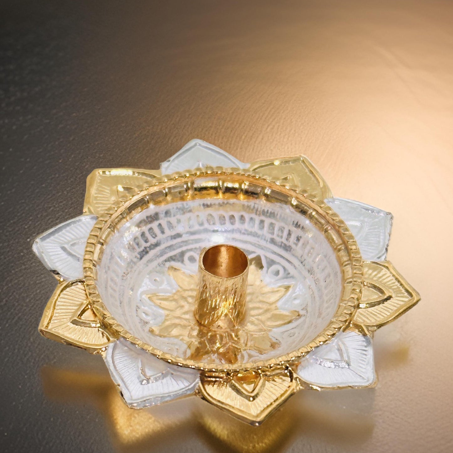 Gold Plated Silver Flower Diya