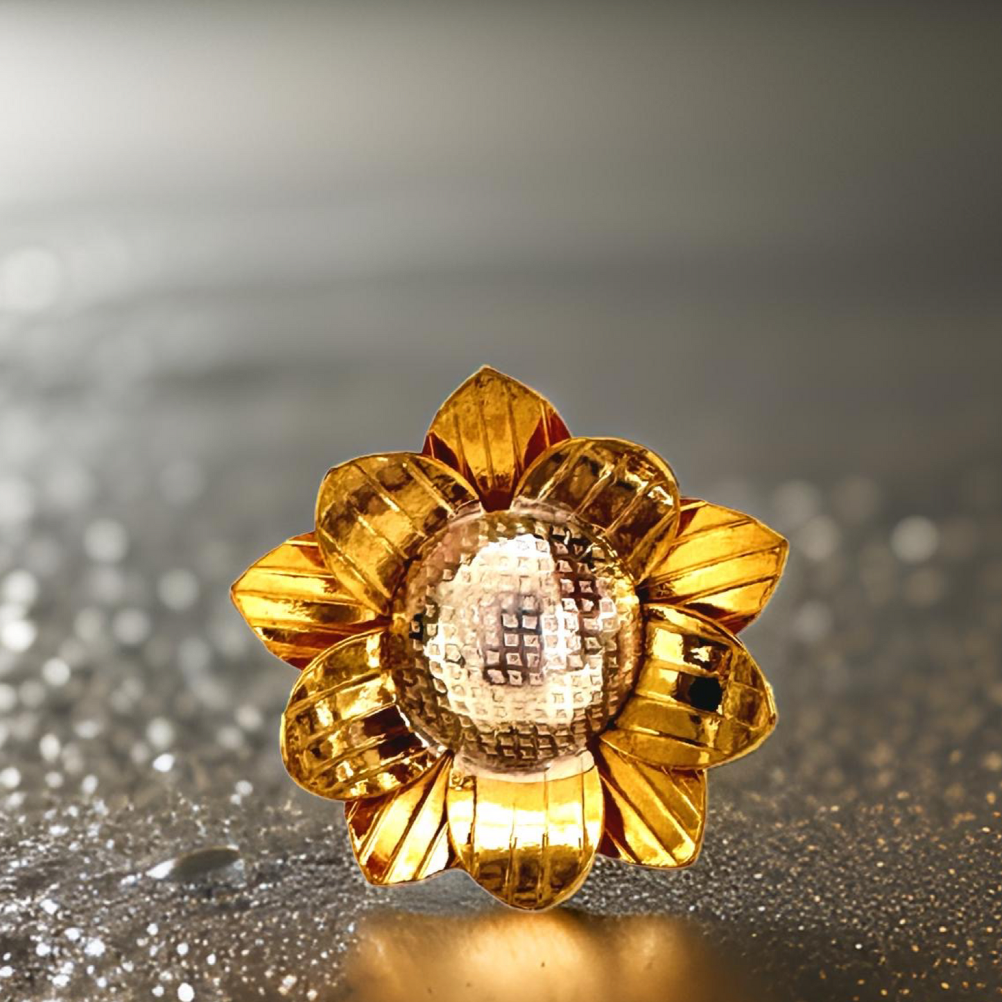 Gold Plated Silver Daisy Flower