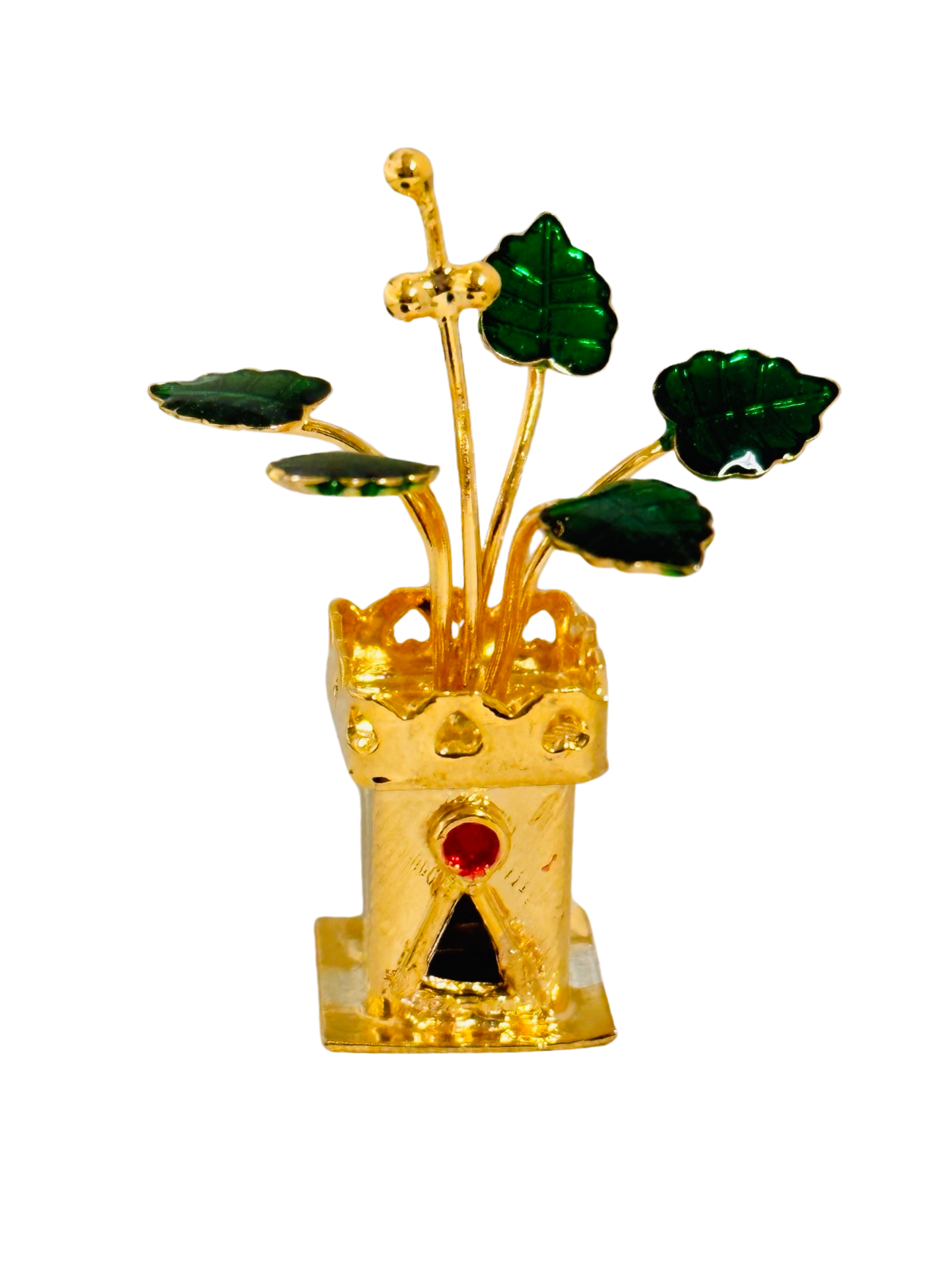 Gold Plated Silver Tulsi Plant 2 Inches