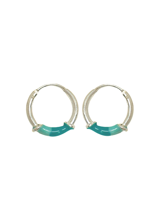 925 Sterling Silver Ana Epoxy Hoop Earring