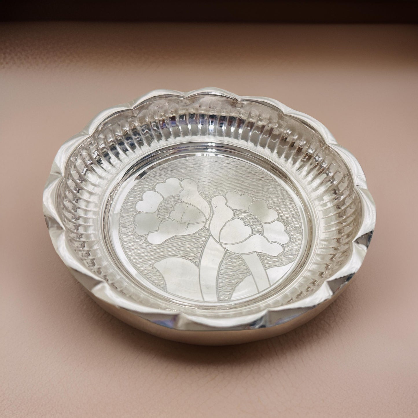 925 Silver Vani Pooja Thali Plate 4.4 Inches