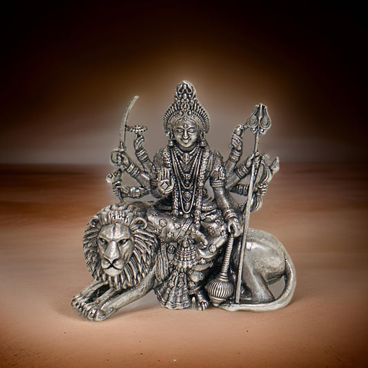 925 Antique Silver Durga Ma Idol-1.5 Inches