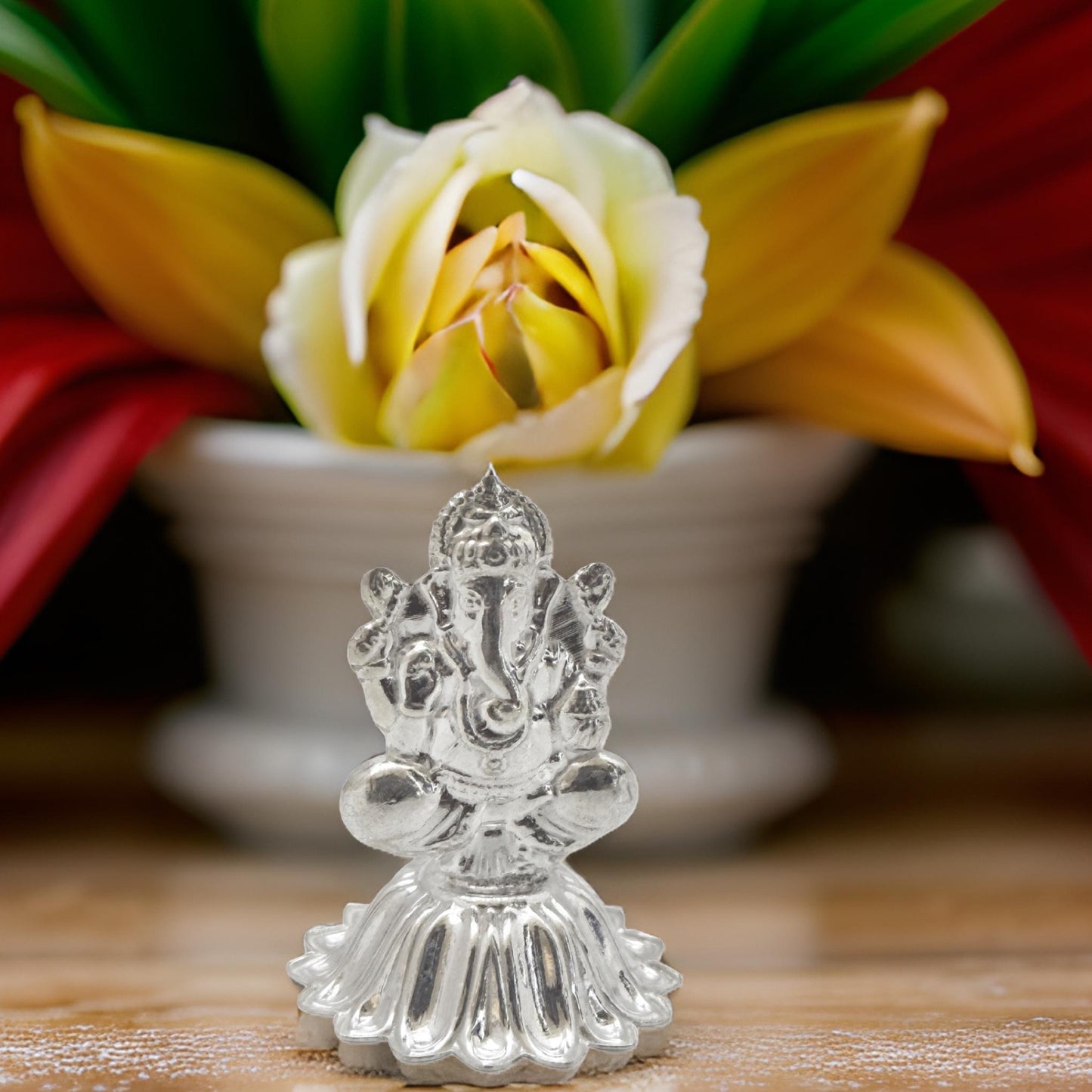 Silver Ganesh Idol Incense Burner