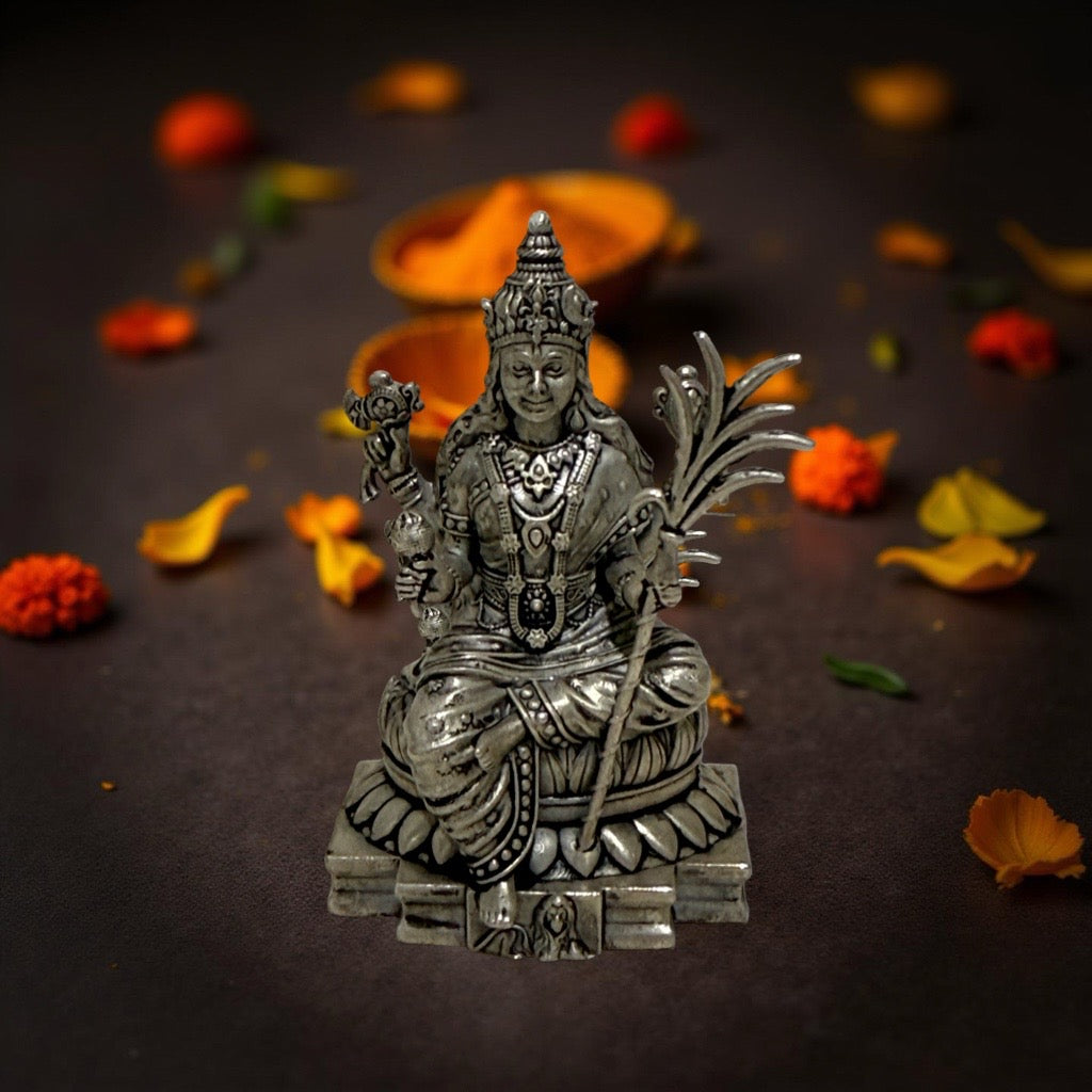 925 Silver RajaRajeshwari-Lalita Ma 3D Idol-2.2 Inches