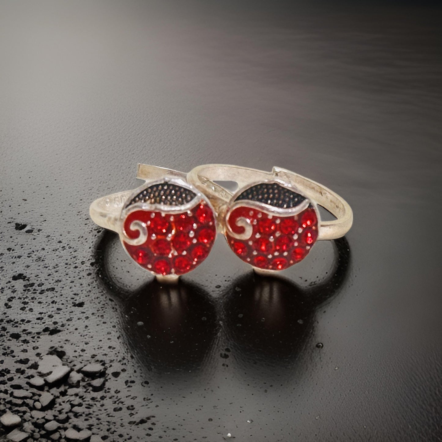 Silver Anvi Stone Toe rings