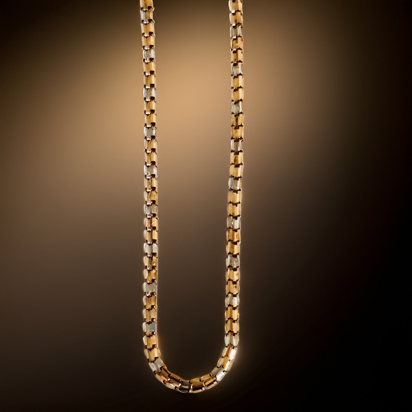 18KT Gold Rose Gold-Rhodium Two Tone Chain