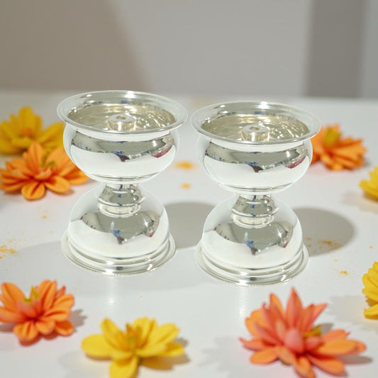 925 Silver Plain Time Deepam 2.5 Inches
