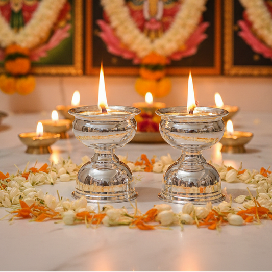 925 Silver Plain Time Deepam 2.5 Inches
