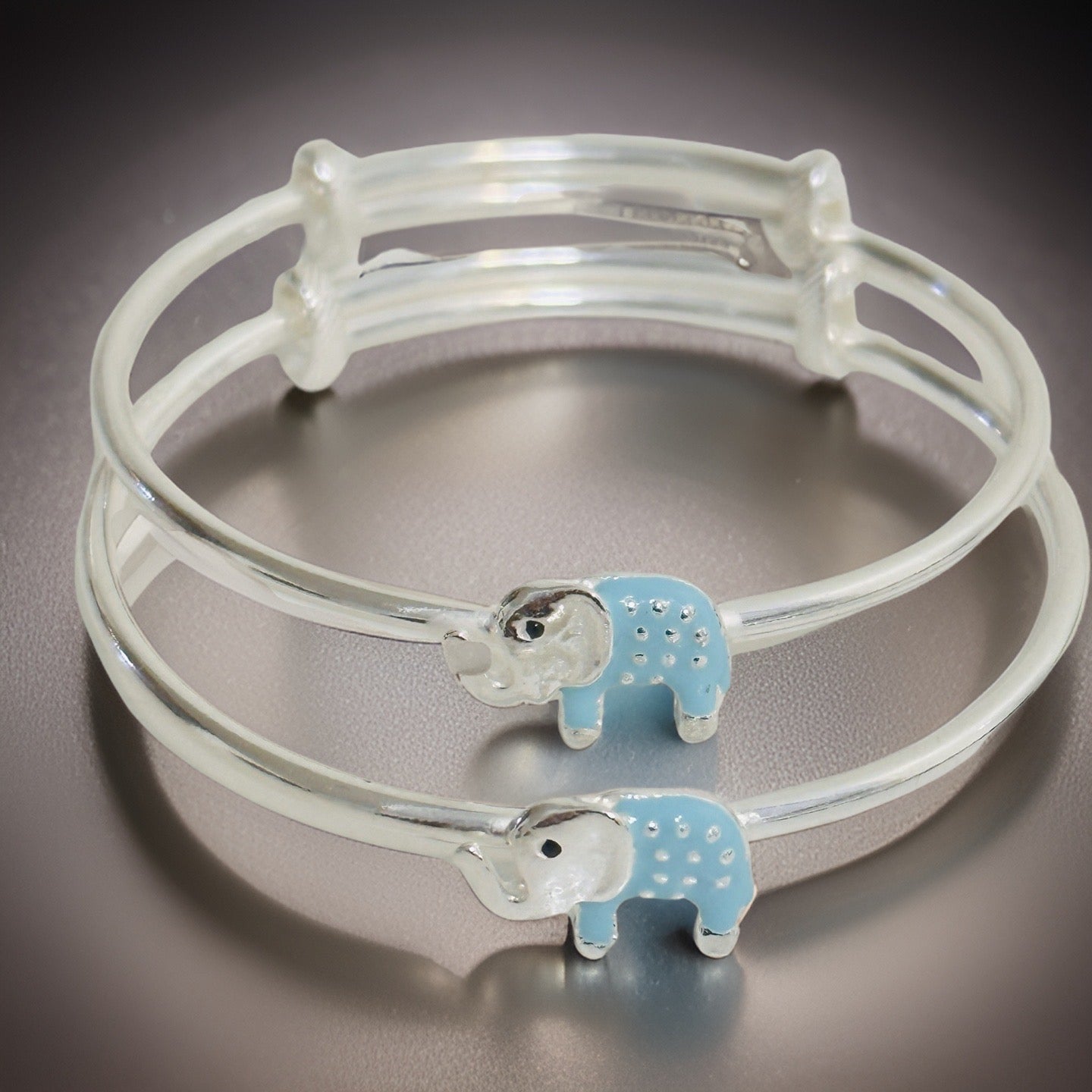 Silver Adjustable Elephant Baby Bangle