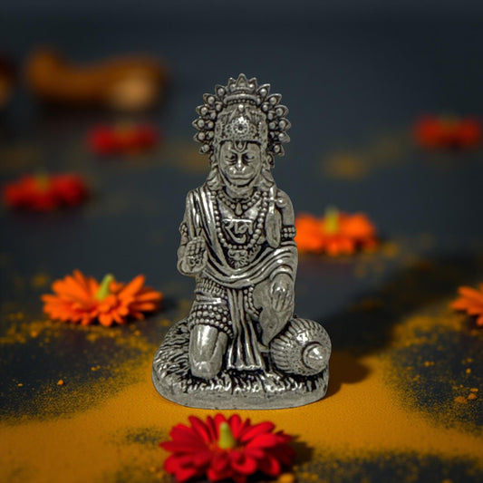 925 Silver Antique Hanuman 3D Idol- 1.5 inches