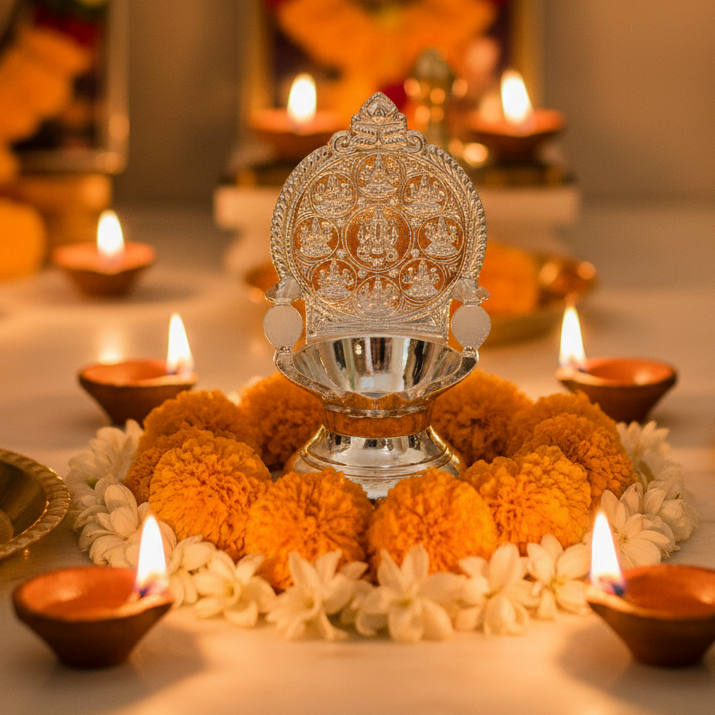 925 Silver Astalakshmi Deepam