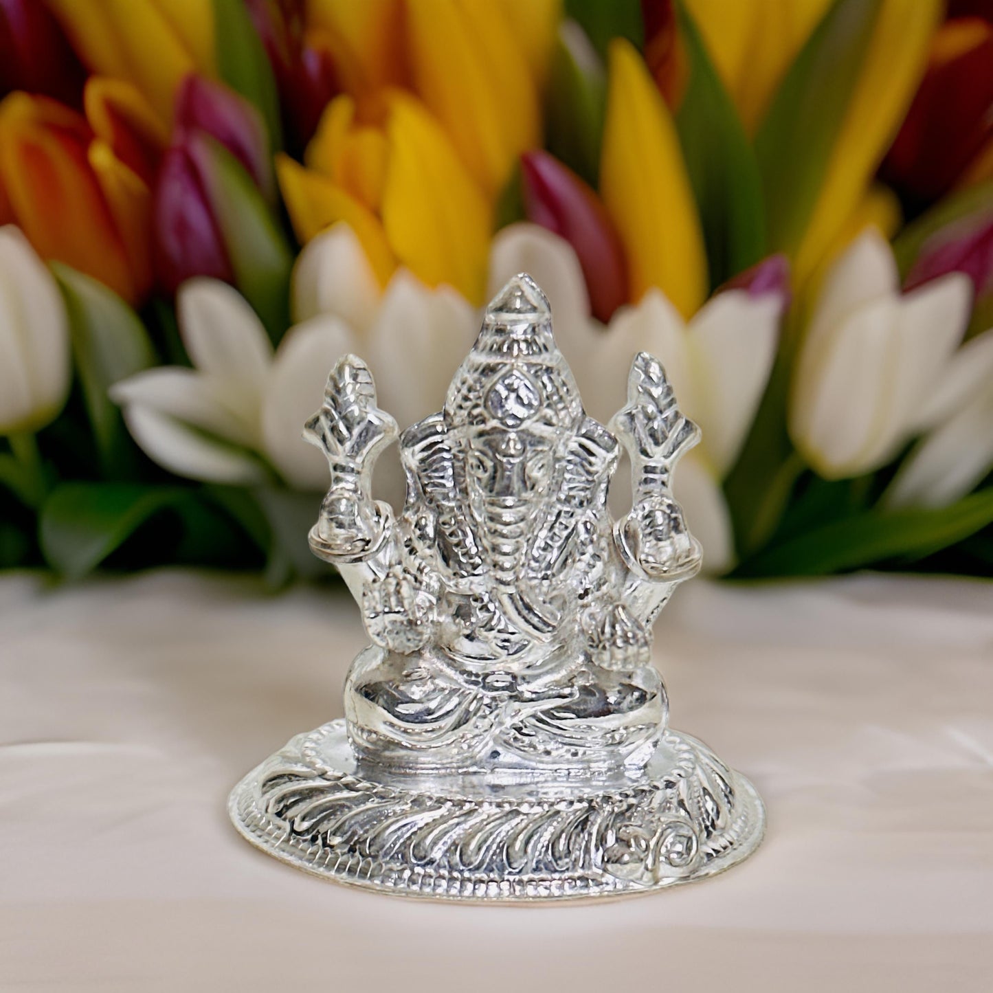 Silver Ganesha Idol-1.5 Inches