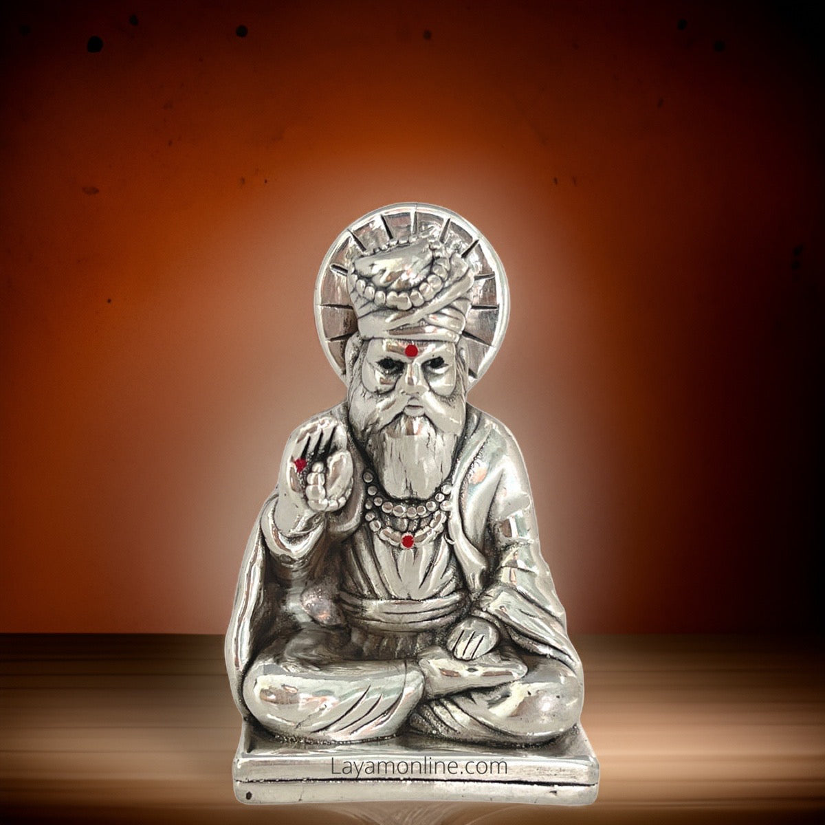 Antique 999 Fine Silver Guru Nanak Idol