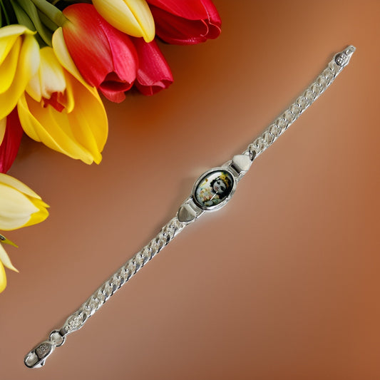 Silver krishna Bracelet 6 Inches