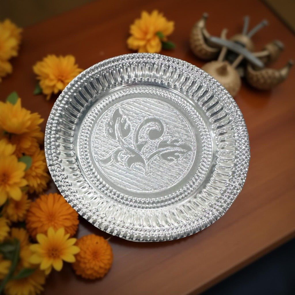 Riya Silver Nakash Plate 3.2 Inches
