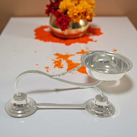 Kriti 925 Silver Arthi Diya 5.3 Inches
