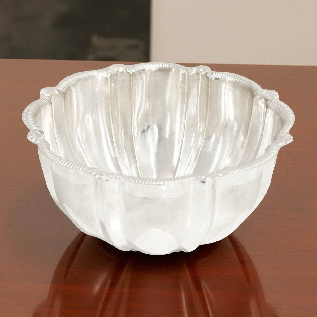 Fancy Silver Floral Bowl