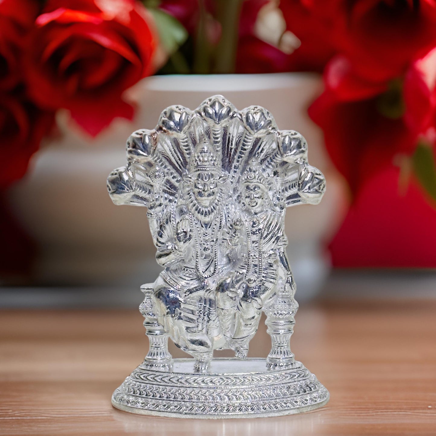 Silver Lakshmi Narashimha 2D Idol- 2.1 Inches