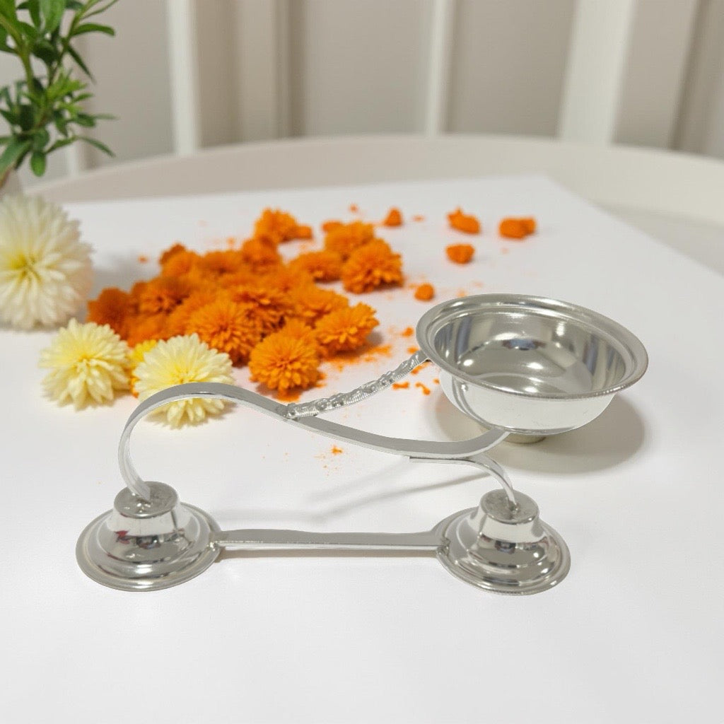 Deepa 925 Silver Arthi Diya 5 Inches