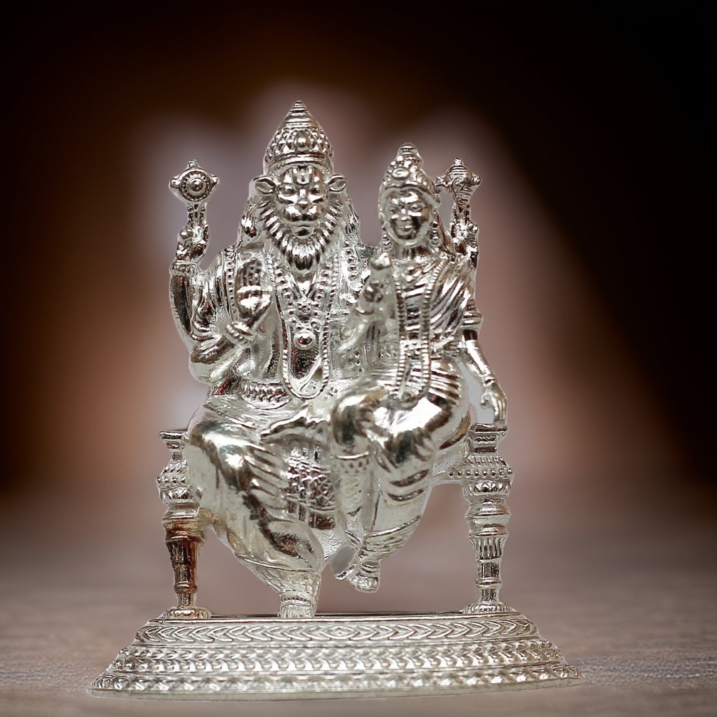 Silver Lakshmi Narashimha Idol